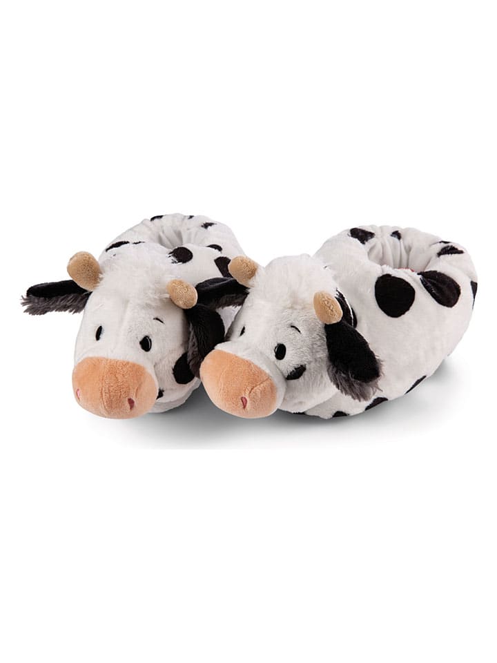 Tenisky NICI Weiß/ Schwarz 7437686 Hausschuhe "Kuh Cowluna" in Weiß/ Schwarz - 2