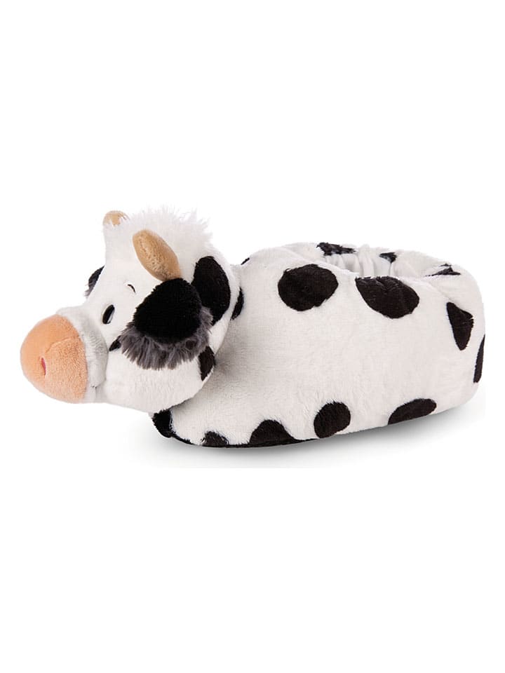 Tenisky NICI Weiß/ Schwarz 7437686 Hausschuhe "Kuh Cowluna" in Weiß/ Schwarz - 4