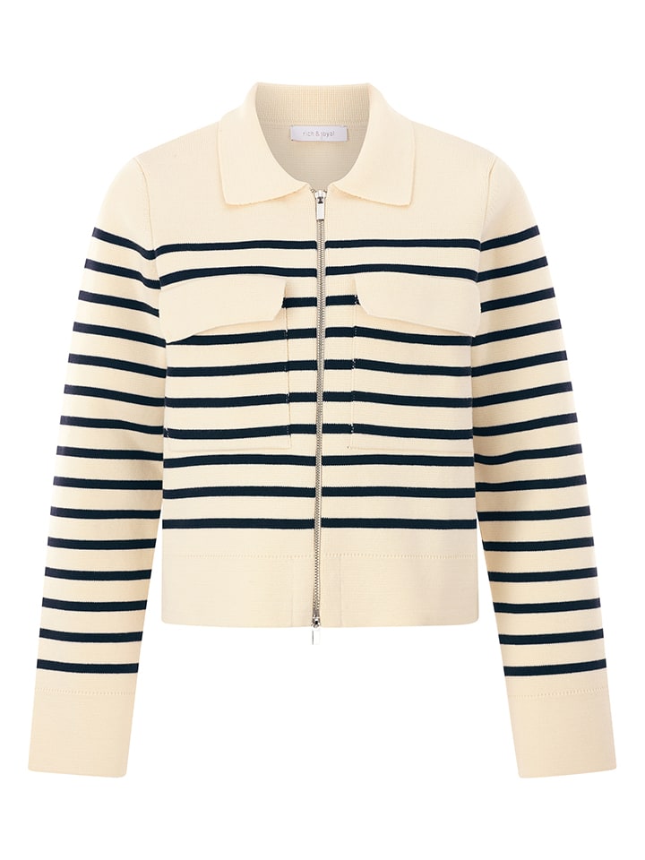 Sveter Rich & Royal Beige/ Schwarz 411261 Cardigan in Beige/ Schwarz - 5
