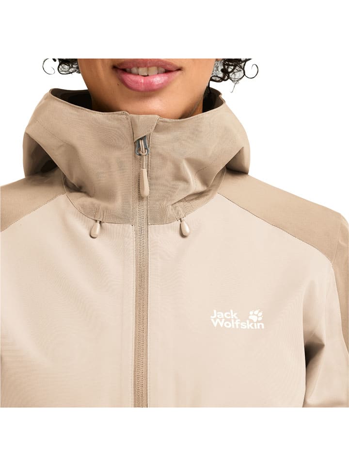 Dámska bunda Jack Wolfskin Beige 8121434 Regenjacke "Wildbound" in Beige - 4
