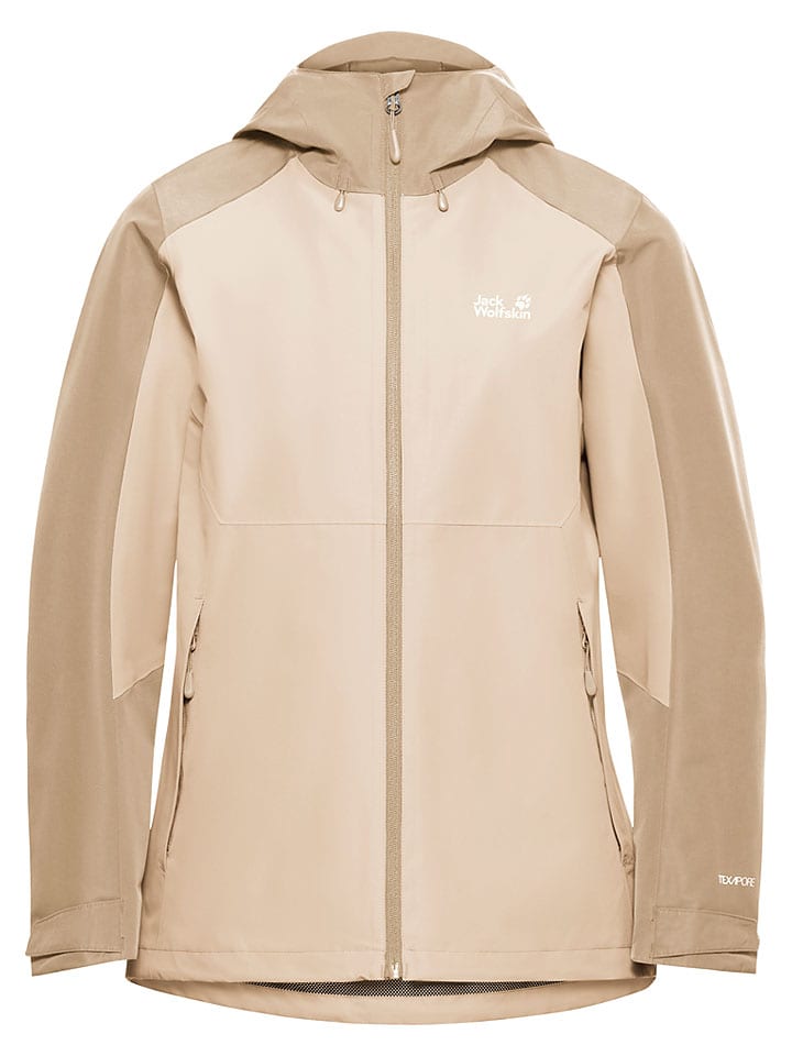 Dámska bunda Jack Wolfskin Beige 8121434 Regenjacke "Wildbound" in Beige - 6