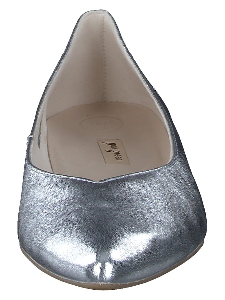 Paul Green Silber 4184195 Leder-Ballerinas in Silber - 3