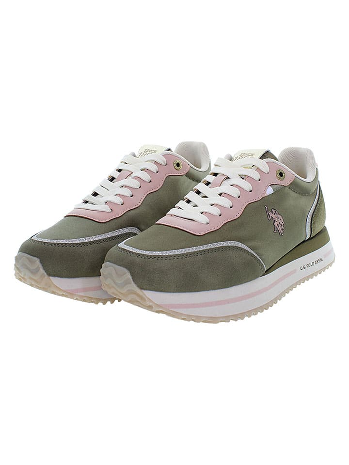 Tenisky U.S. Polo Assn. Khaki/ Rosa 3945650 Sneakers "Sacha" in Khaki/ Rosa - 4