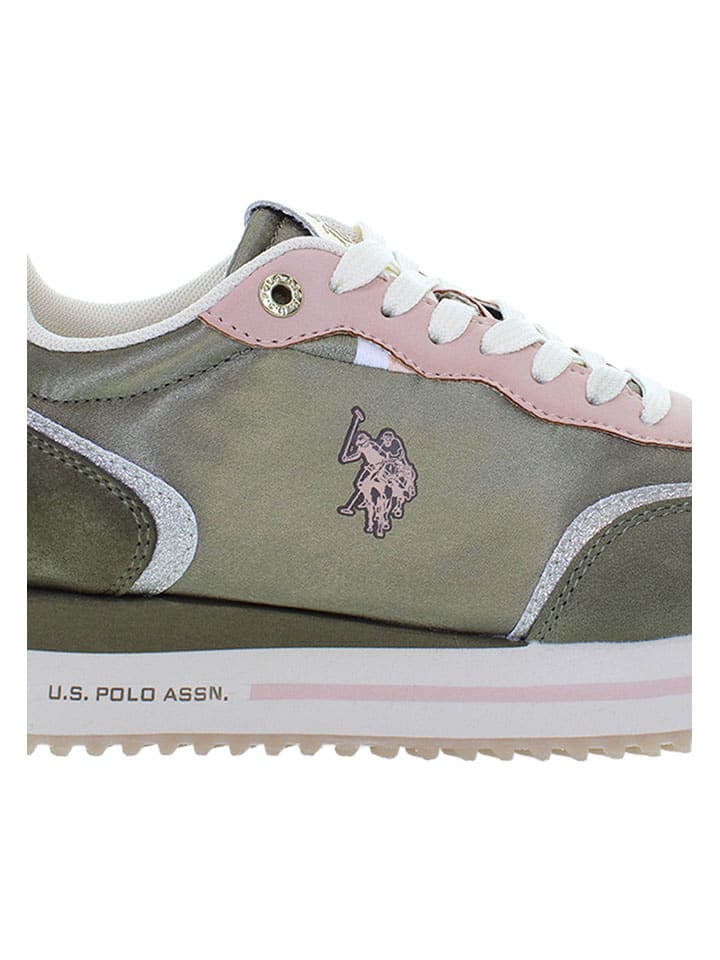 Tenisky U.S. Polo Assn. Khaki/ Rosa 3945650 Sneakers "Sacha" in Khaki/ Rosa - 7