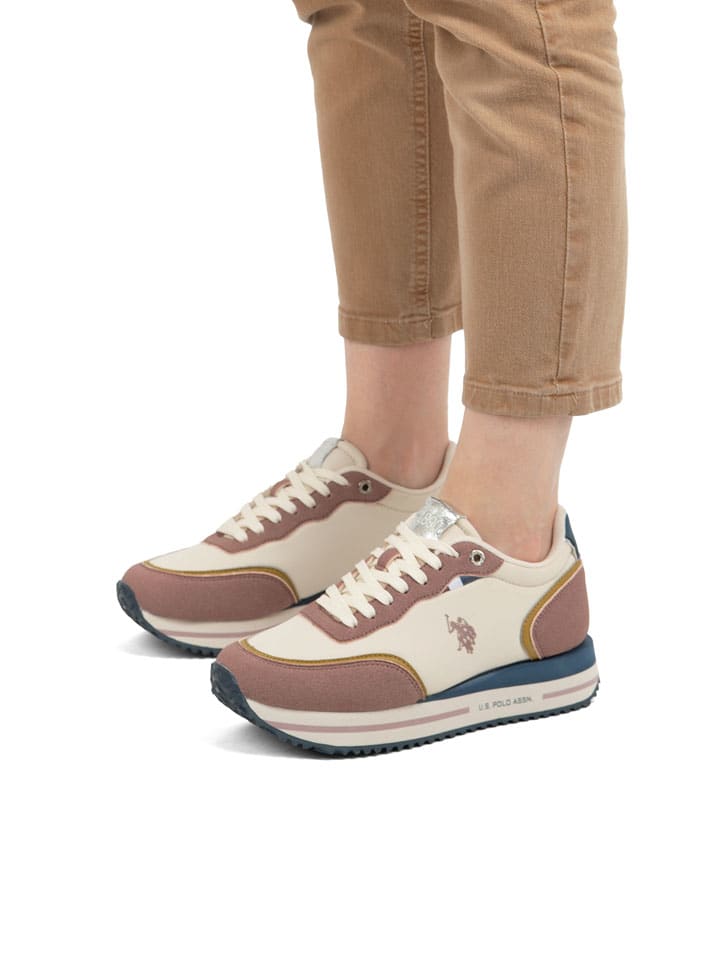 Tenisky U.S. Polo Assn. Creme/ Rosa/ Dunkelblau 107851 Sneakers "Sacha" in Creme/ Rosa/ Dunkelblau - 2