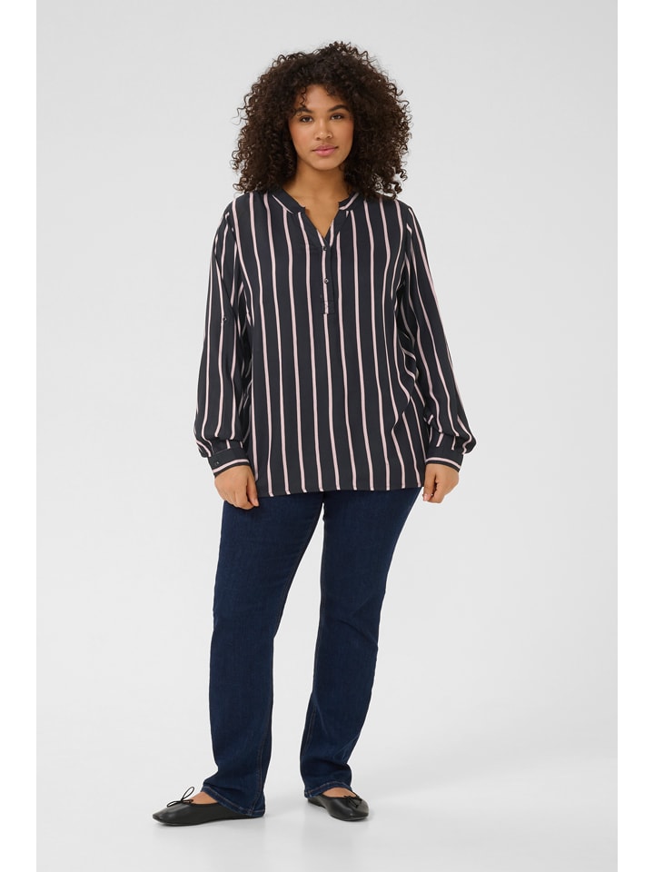 KAFFE curve Schwarz/ Rosa 9853102 Bluse in Schwarz/ Rosa - 2