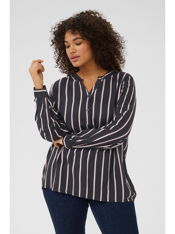 KAFFE curve Schwarz/ Rosa 9853102 Bluse in Schwarz/ Rosa - 3