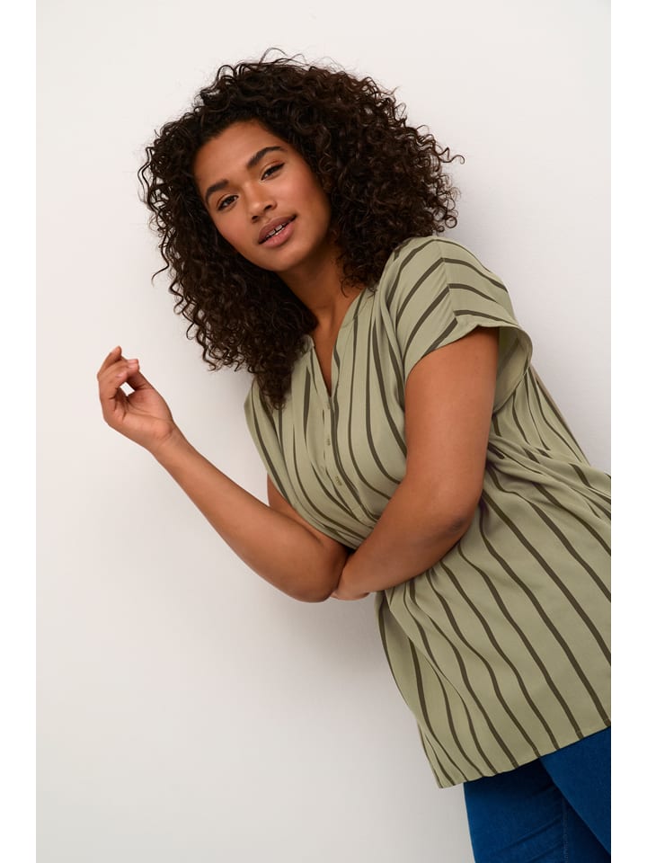 KAFFE curve Grün/ Schwarz 160609 Bluse in Grün/ Schwarz - 3