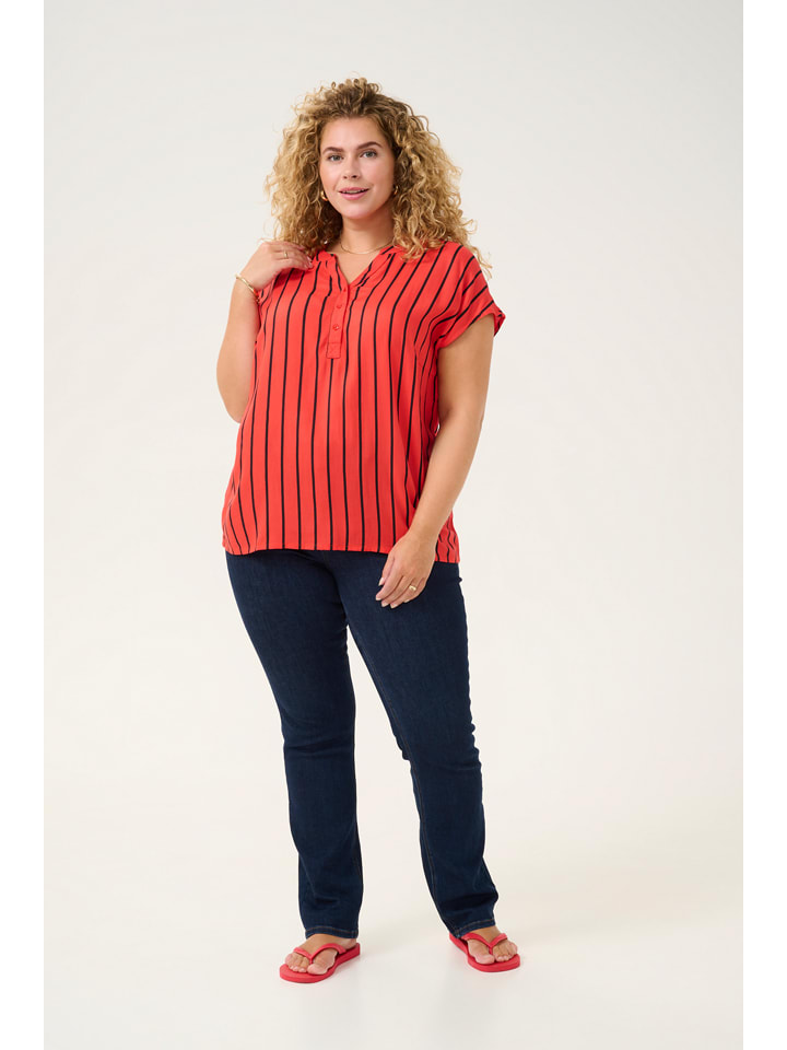 KAFFE curve Rot/ Schwarz 717791 Bluse in Rot/ Schwarz - 2