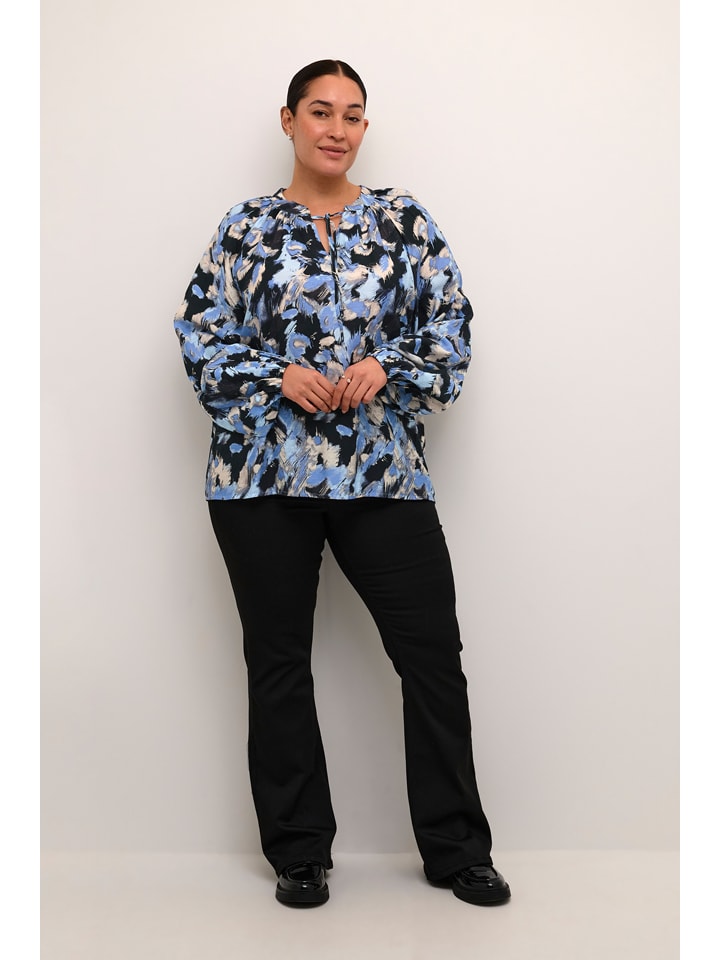 KAFFE curve Dunkelblau/ Hellblau 811610 Bluse in Dunkelblau/ Hellblau - 2