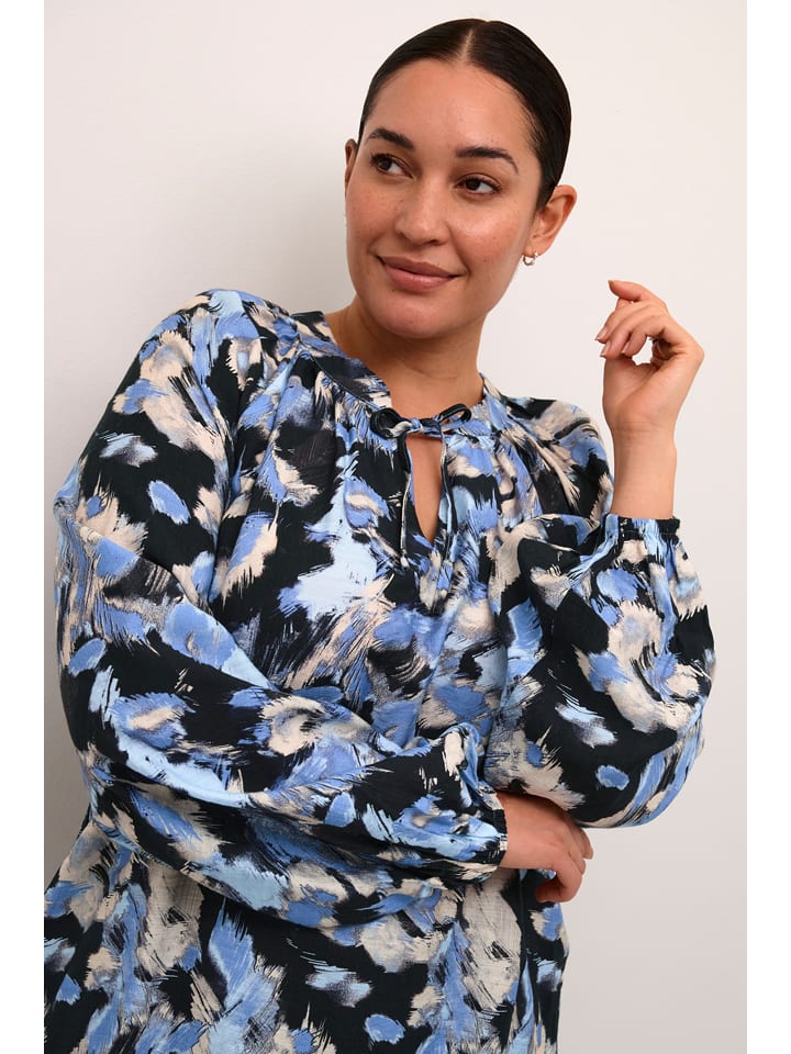 KAFFE curve Dunkelblau/ Hellblau 811610 Bluse in Dunkelblau/ Hellblau - 3
