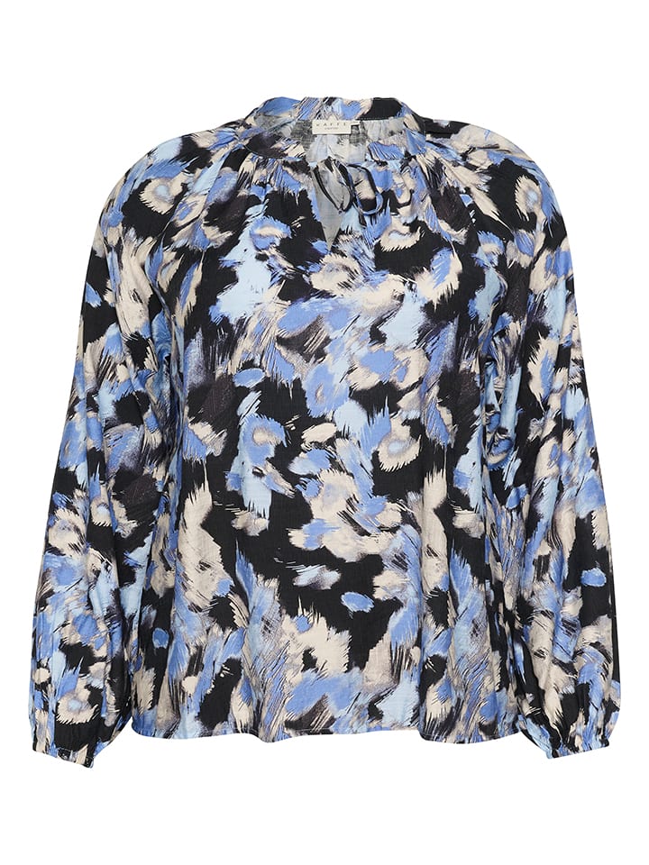 KAFFE curve Dunkelblau/ Hellblau 811610 Bluse in Dunkelblau/ Hellblau - 4