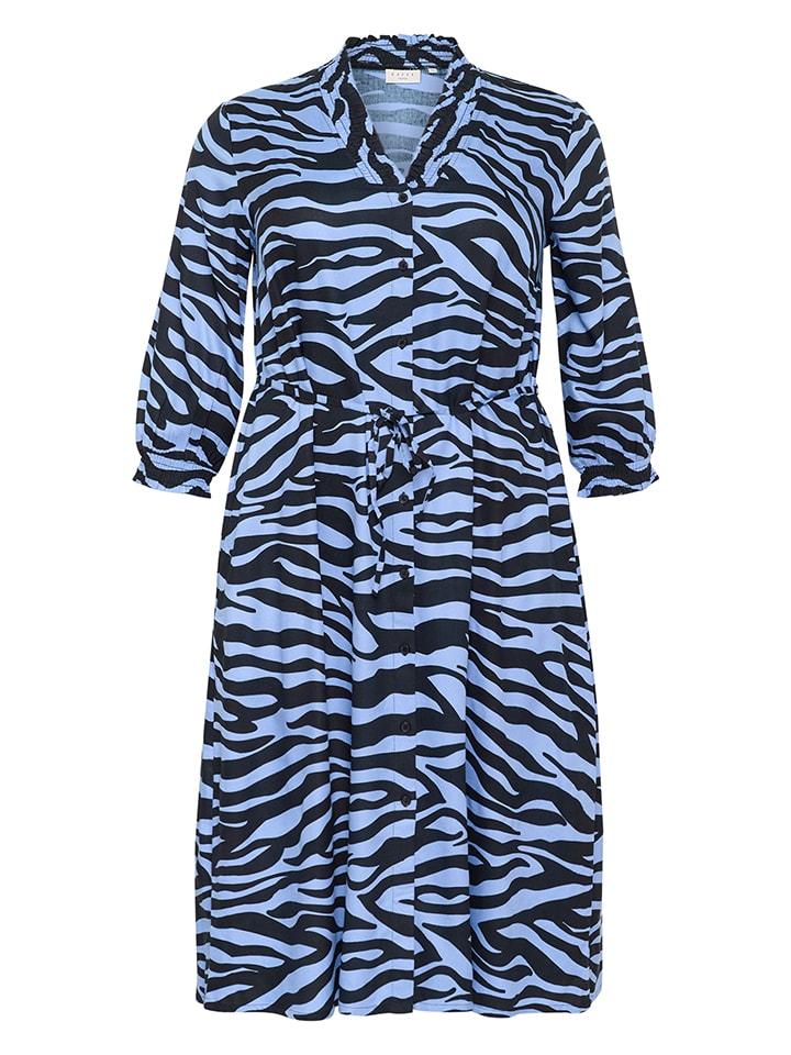 Šaty KAFFE curve Hellblau/ Dunkelblau 177010 Kleid in Hellblau/ Dunkelblau - 3