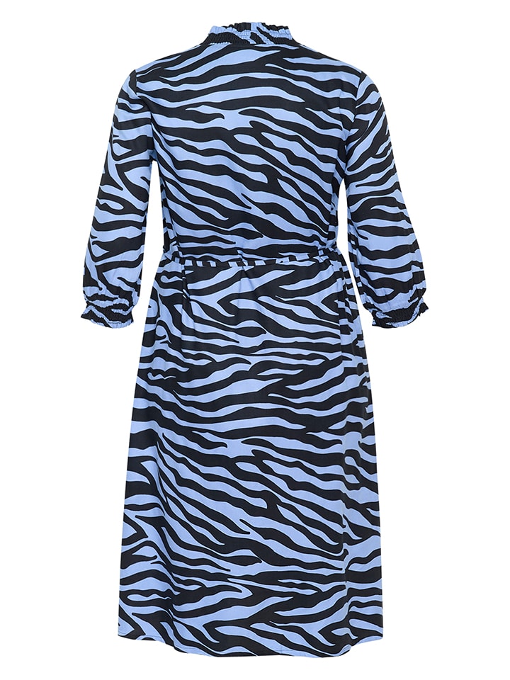Šaty KAFFE curve Hellblau/ Dunkelblau 177010 Kleid in Hellblau/ Dunkelblau - 4