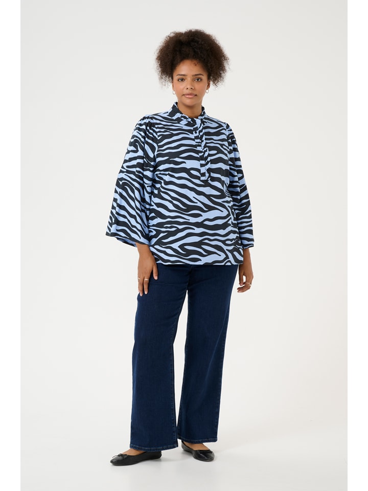 KAFFE curve Hellblau/ Dunkelblau 4219503 Bluse in Hellblau/ Dunkelblau - 2