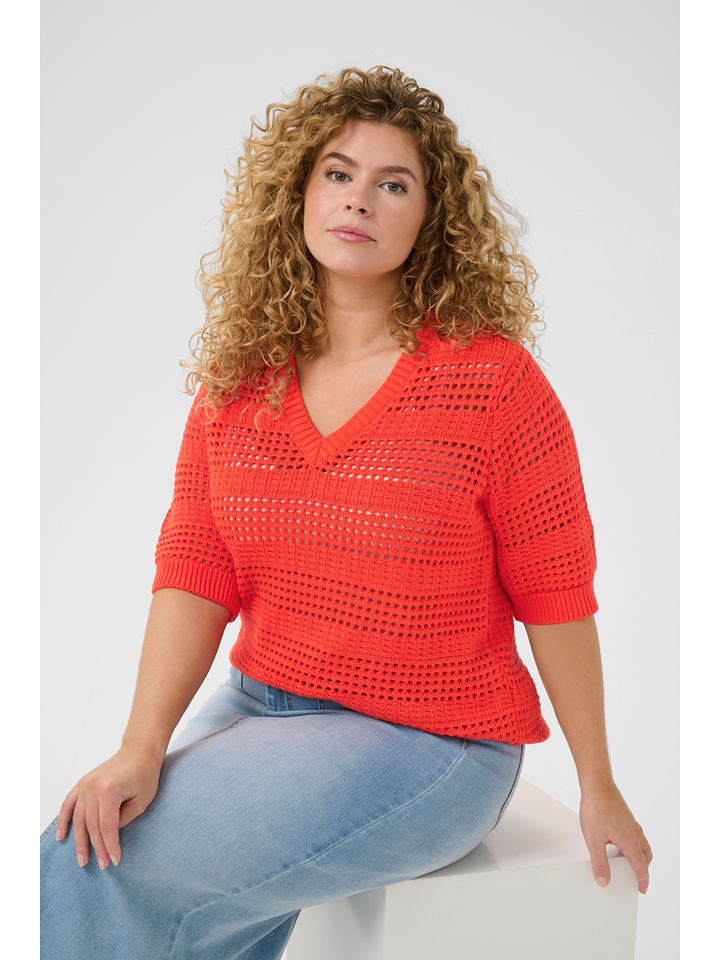 Sveter KAFFE curve Rot 9656276 Pullover in Rot - 3