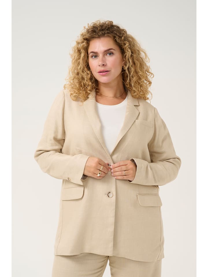 Dámska bunda KAFFE curve Beige 8433489 Blazer in Beige - 1