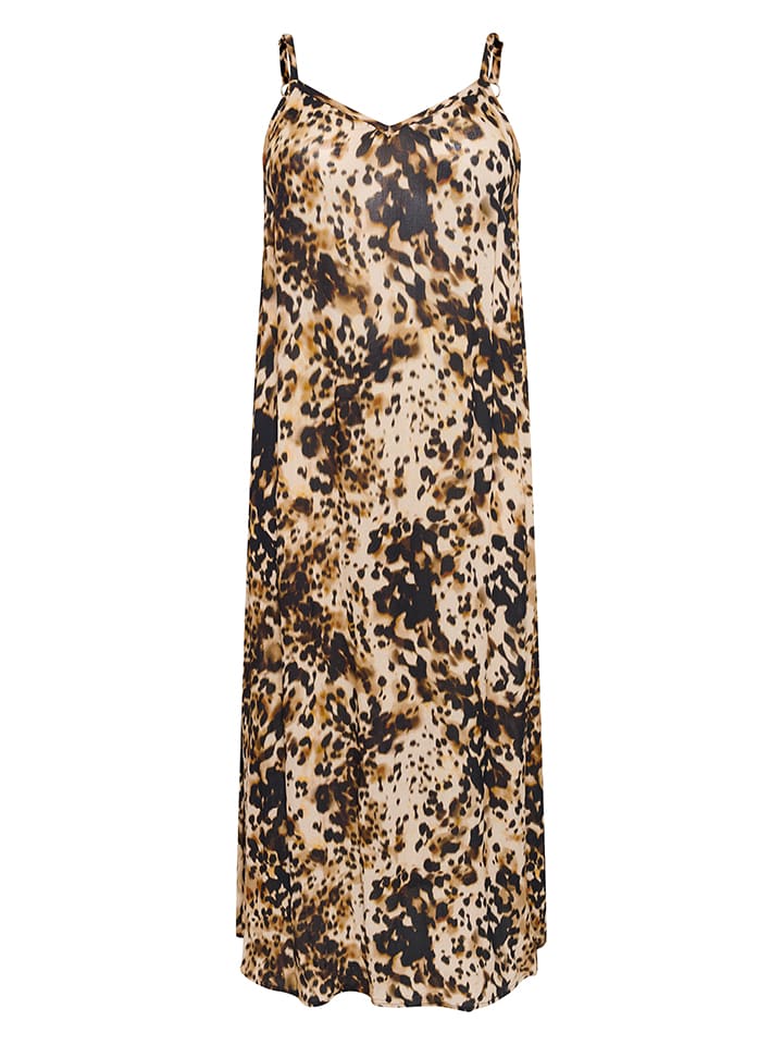 Šaty KAFFE curve Beige/ Schwarz 9216765 Kleid in Beige/ Schwarz - 3