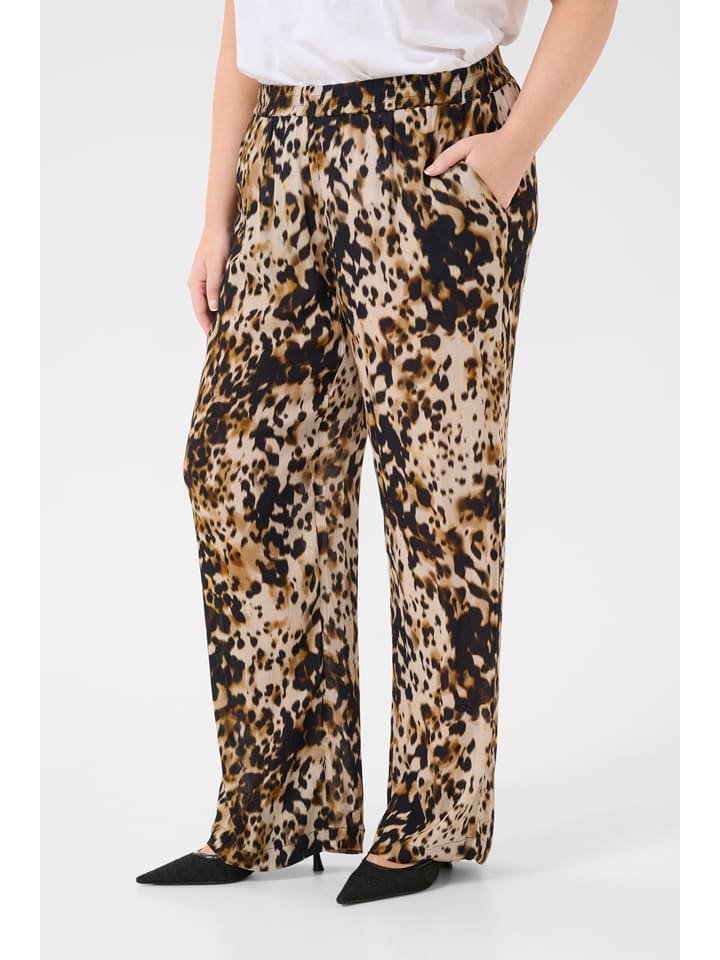 Nohavice KAFFE curve Schwarz/ Beige 9676947 Hose in Schwarz/ Beige - 1