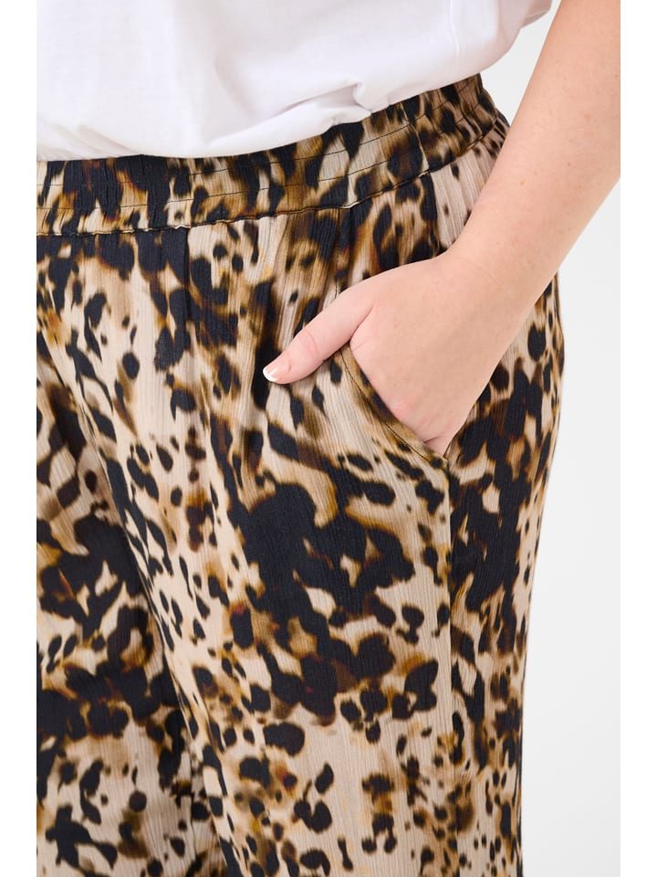 Nohavice KAFFE curve Schwarz/ Beige 9676947 Hose in Schwarz/ Beige - 3
