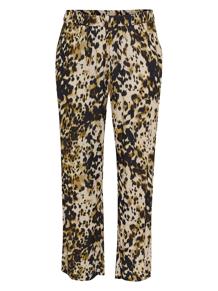 Nohavice KAFFE curve Schwarz/ Beige 9676947 Hose in Schwarz/ Beige - 4