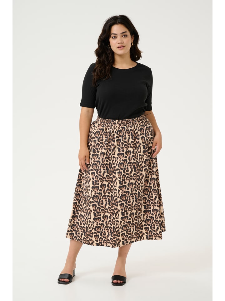 Sukňa KAFFE curve Beige/ Schwarz 570057 Rock in Beige/ Schwarz - 2