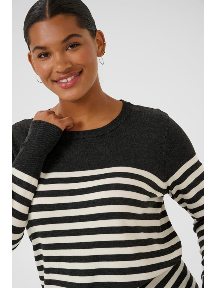 Sveter KAFFE curve Schwarz/ Creme 944187 Pullover in Schwarz/ Creme - 3