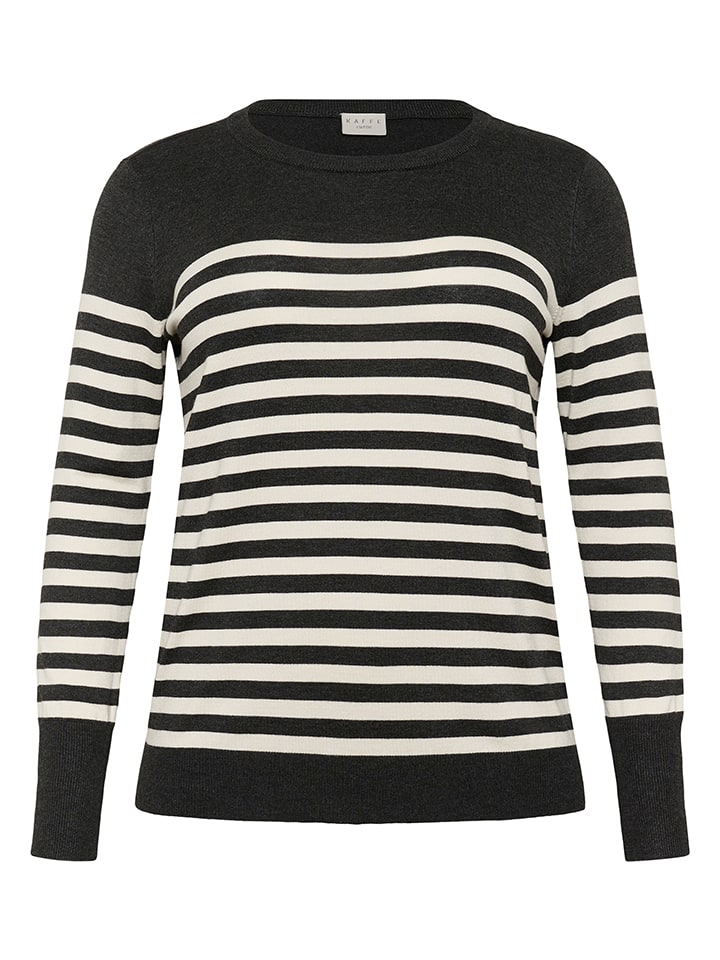 Sveter KAFFE curve Schwarz/ Creme 944187 Pullover in Schwarz/ Creme - 4