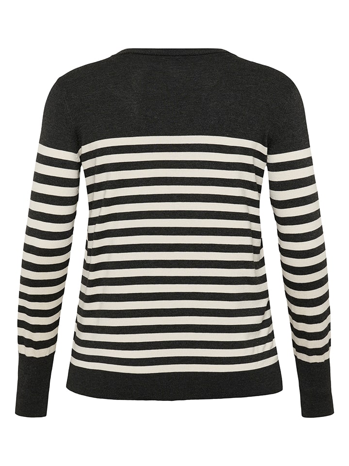Sveter KAFFE curve Schwarz/ Creme 944187 Pullover in Schwarz/ Creme - 5
