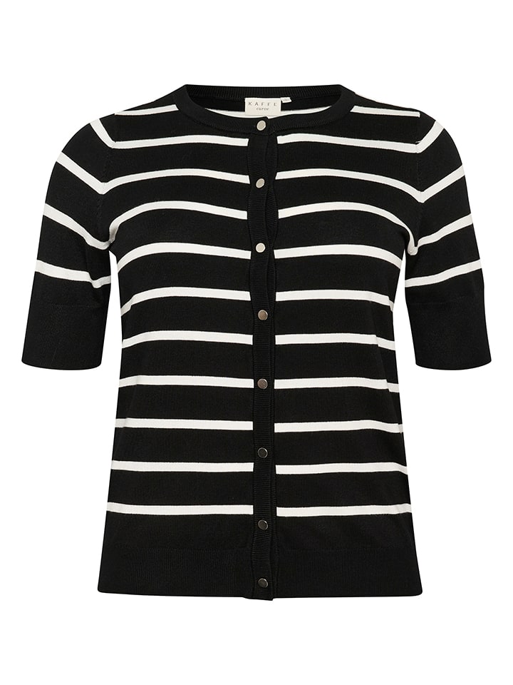 Sveter KAFFE curve Schwarz/ Weiß 223267 Cardigan in Schwarz/ Weiß - 4