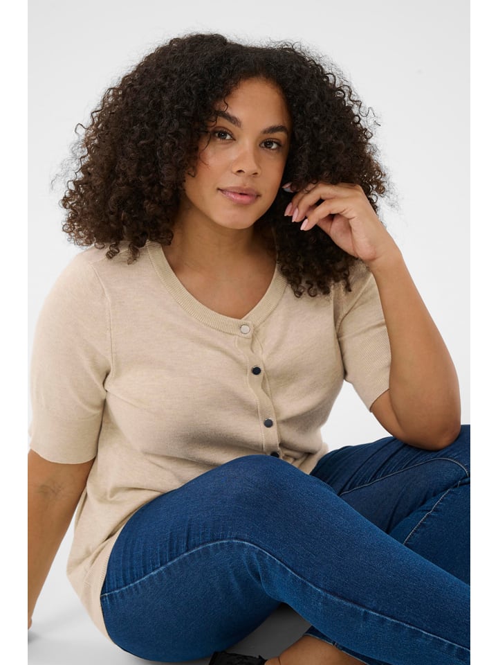 Sveter KAFFE curve Beige 7956108 Cardigan in Beige - 3