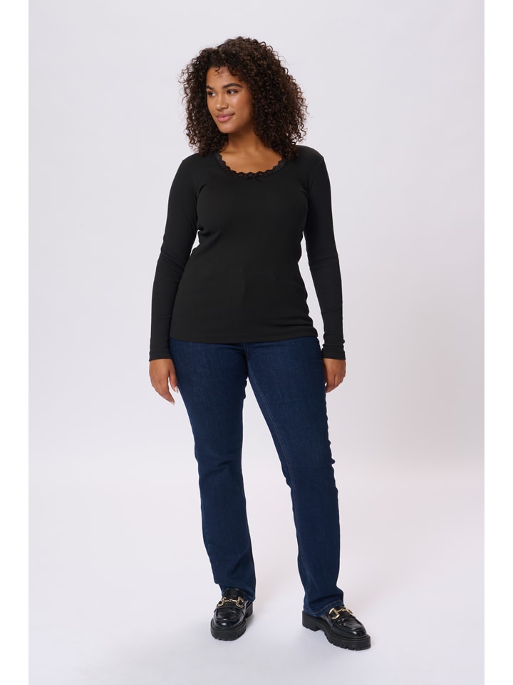 KAFFE curve Schwarz 252312 Longsleeve in Schwarz - 2