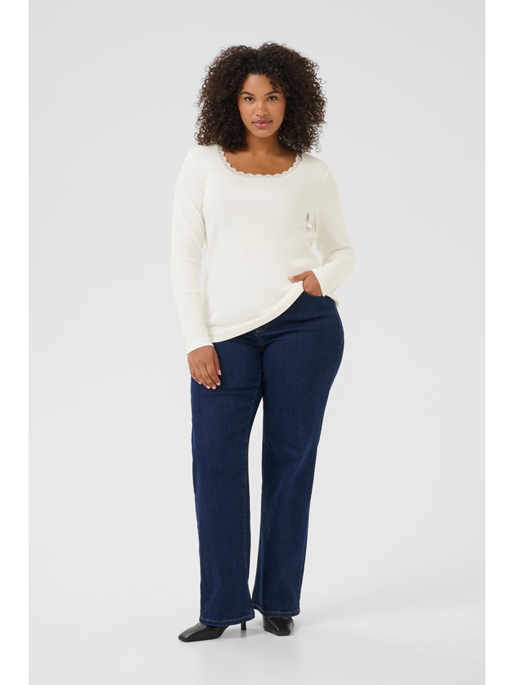 KAFFE curve Weiß 4099605 Longsleeve in Weiß - 2