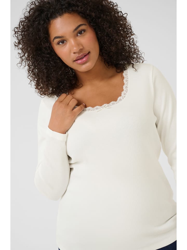 KAFFE curve Weiß 4099605 Longsleeve in Weiß - 3