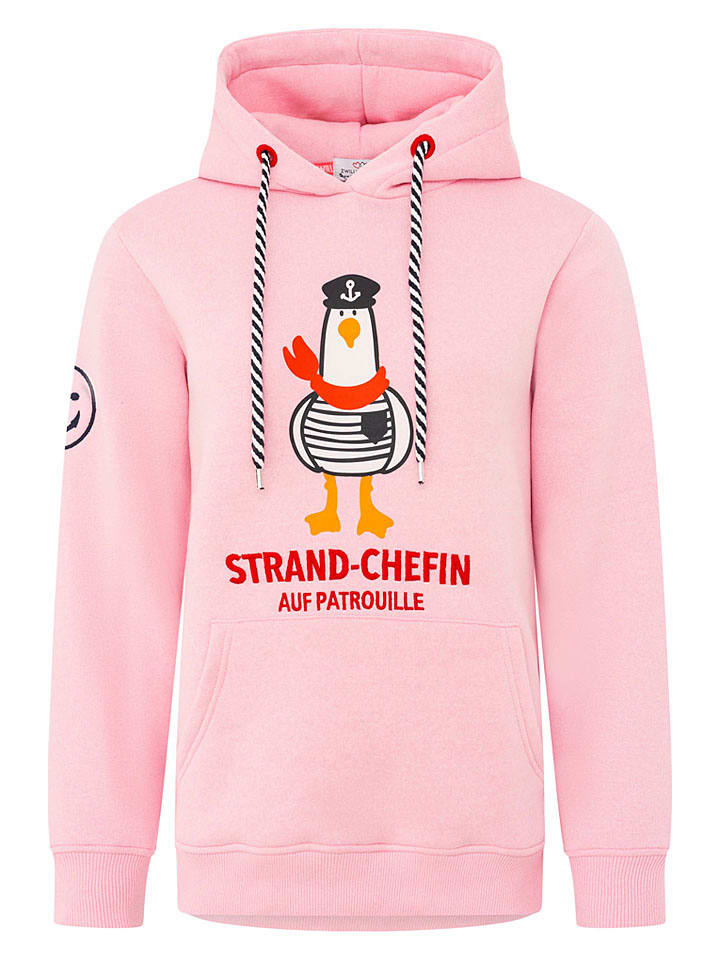 Mikina Zwillingsherz Rosa 8052139 Hoodie "Strand-Chefin" in Rosa - 3