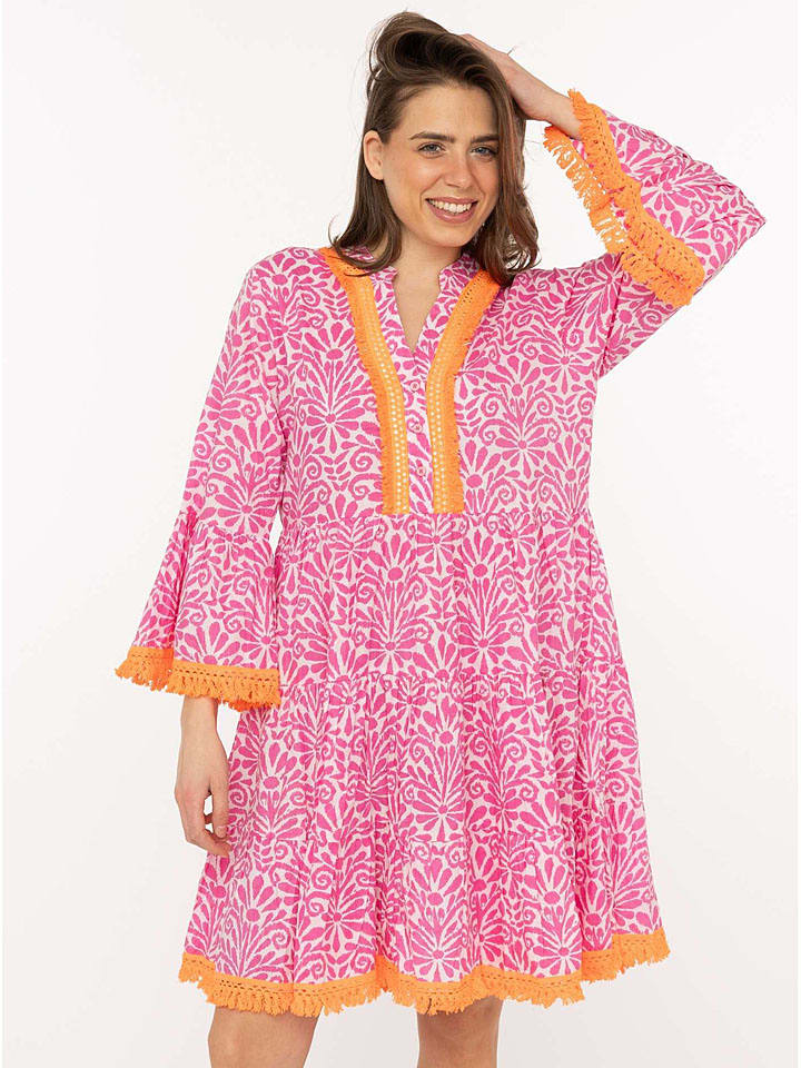 Šaty Zwillingsherz Pink 3062606 Kleid "Flower Layout" in Pink - 1