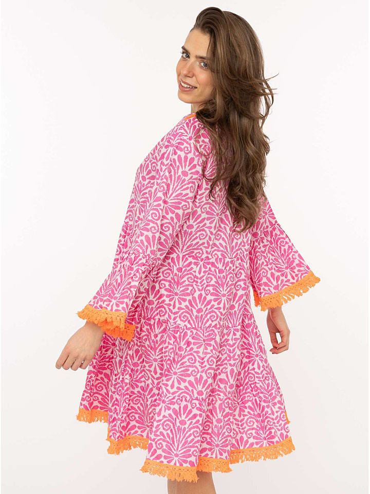Šaty Zwillingsherz Pink 3062606 Kleid "Flower Layout" in Pink - 2