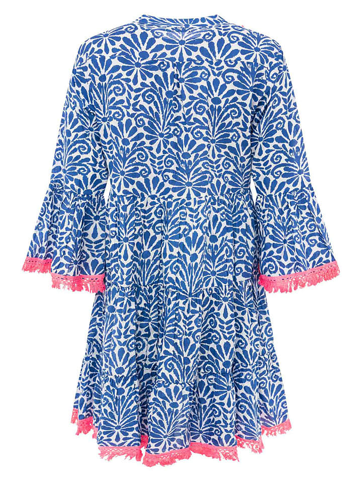 Šaty Zwillingsherz Blau 8581171 Kleid "Flower Layout" in Blau - 4