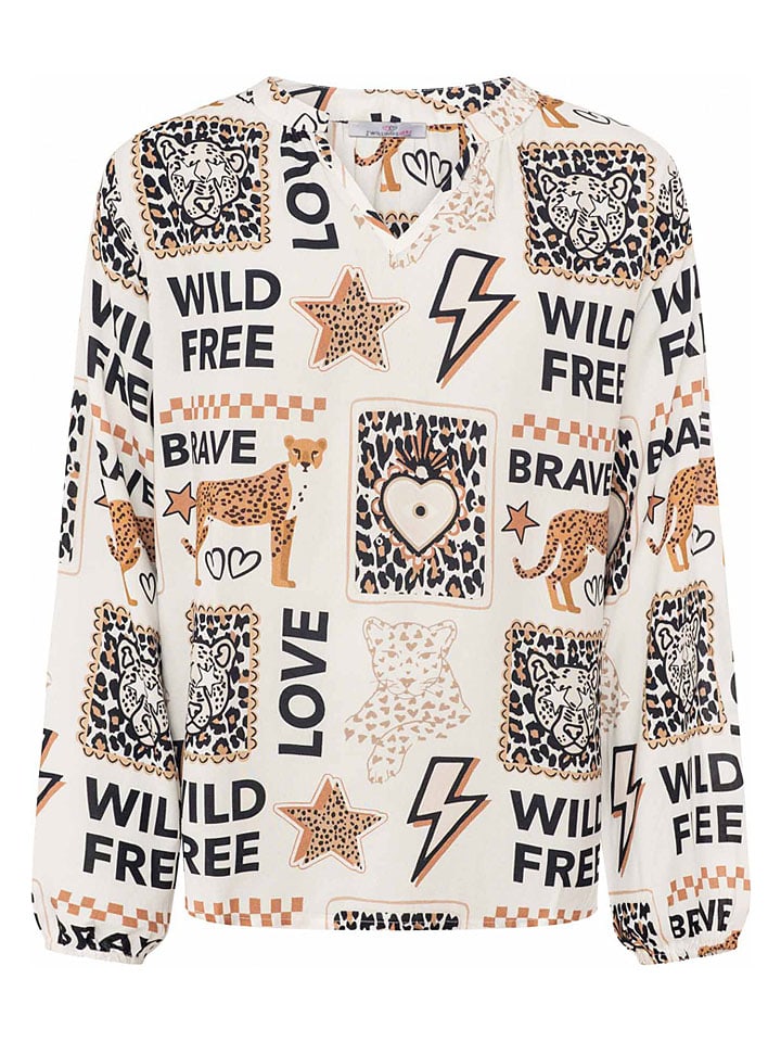 Zwillingsherz Creme 2385994 Bluse"Wild Love" in Creme - 3