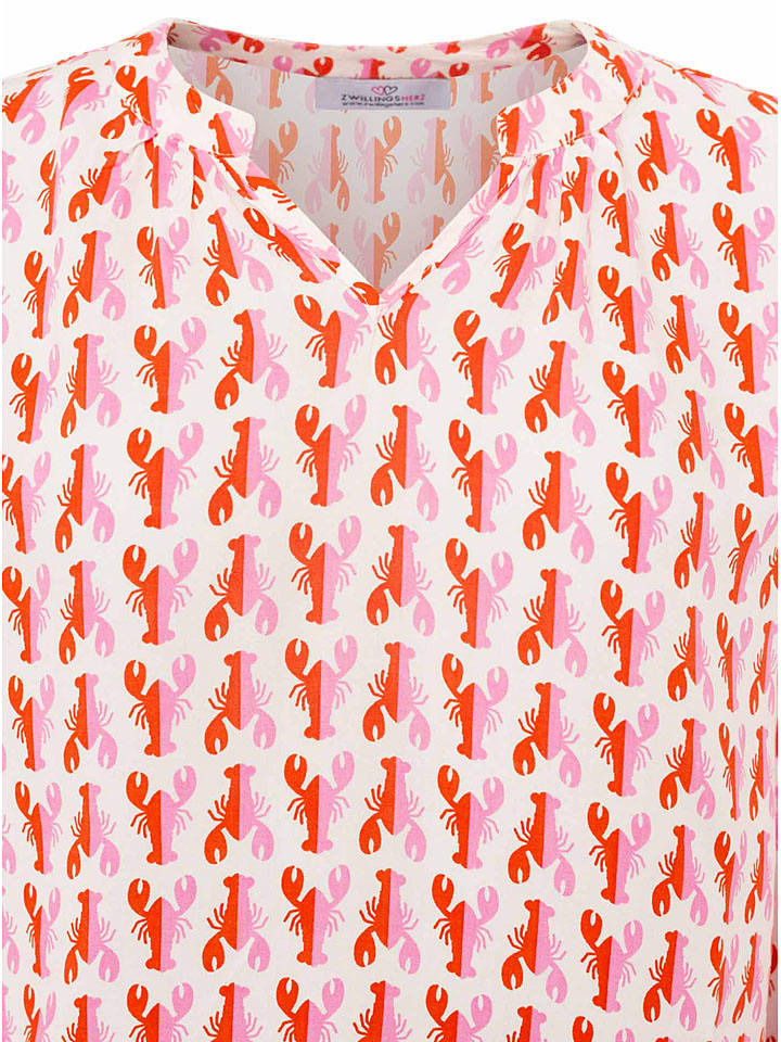 Zwillingsherz Weiß/ Rot 1988396 Bluse "Lobsters" in Weiß/ Rot - 5