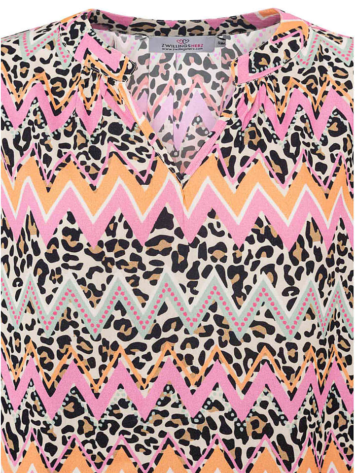 Zwillingsherz Bunt 4862615 Bluse "Graphic Leo" in Bunt - 4