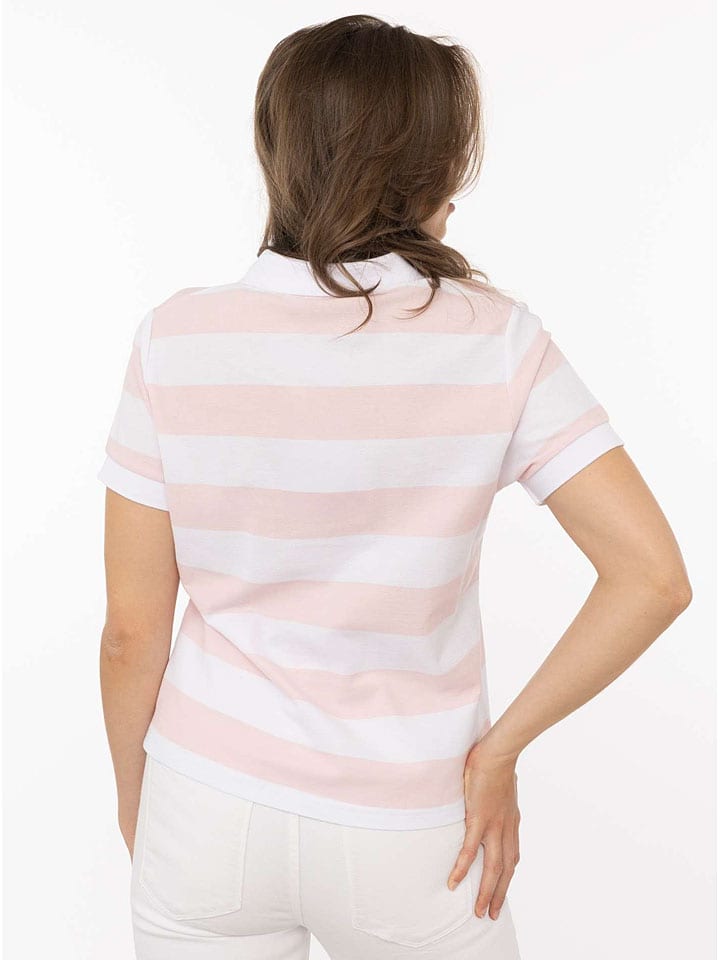 Tričko Zwillingsherz Rosa/ Weiß 2109200 Poloshirt "Stripes" in Rosa/ Weiß - 2