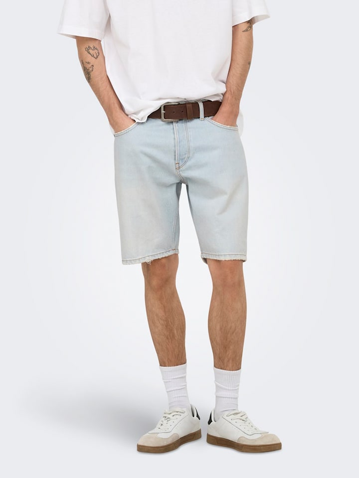Kraťasy ONLY & SONS Hellblau 6646306 Jeans-Shorts "Onsedge" in Hellblau - 2