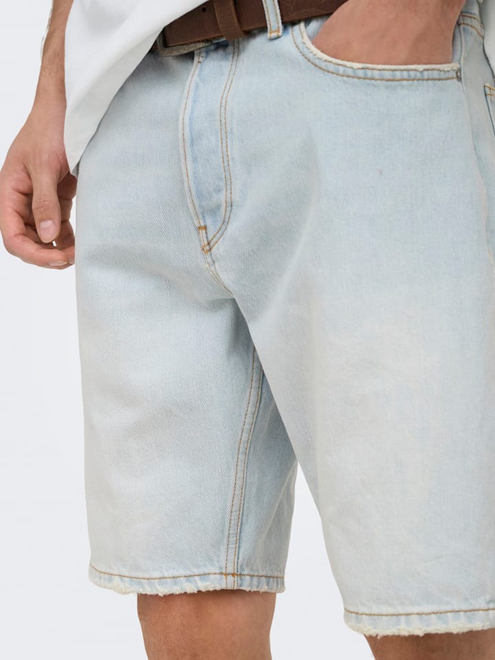 Kraťasy ONLY & SONS Hellblau 6646306 Jeans-Shorts "Onsedge" in Hellblau - 4