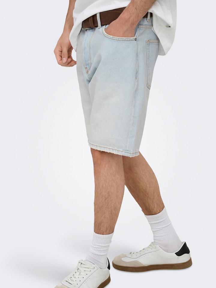 Kraťasy ONLY & SONS Hellblau 6646306 Jeans-Shorts "Onsedge" in Hellblau - 5