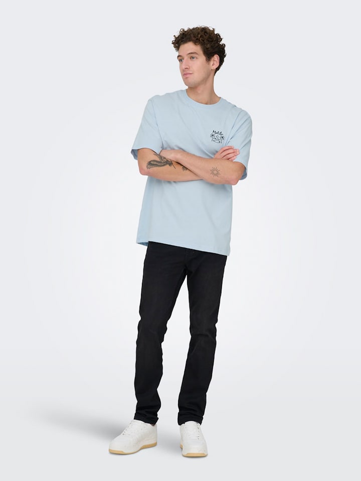 Tričko ONLY & SONS Hellblau 4943612 Shirt "Onsmilo" in Hellblau - 1