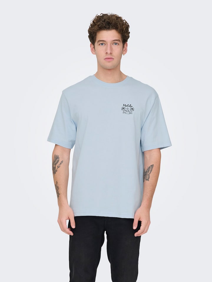 Tričko ONLY & SONS Hellblau 4943612 Shirt "Onsmilo" in Hellblau - 2