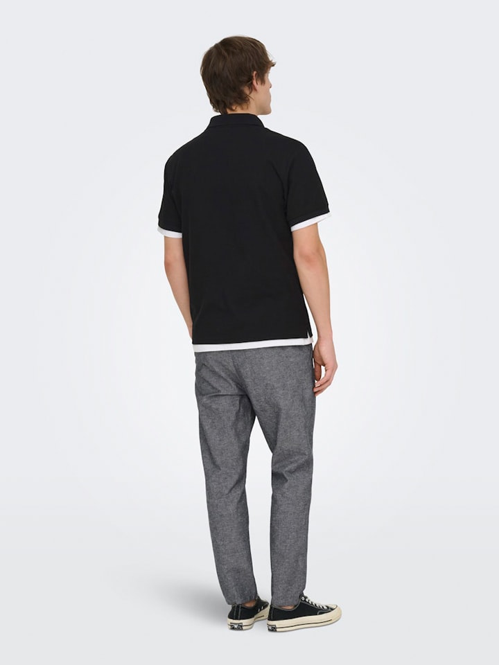 Tričko ONLY & SONS Schwarz 388616 Poloshirt "Onsben" in Schwarz - 3