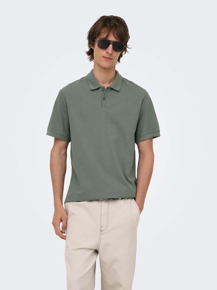 Tričko ONLY & SONS Grün 1861494 Poloshirt "Onsben" in Grün - 1