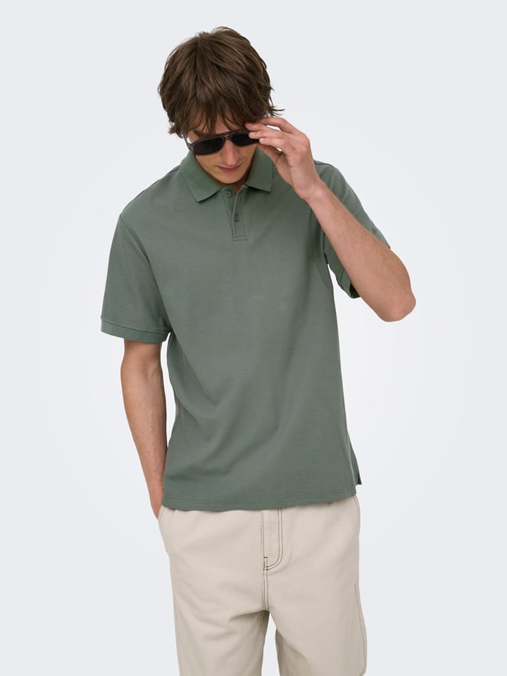 Tričko ONLY & SONS Grün 1861494 Poloshirt "Onsben" in Grün - 4